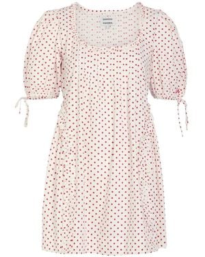 Damson Madder Polka-Dot Ruffled Mini Dress - Pink