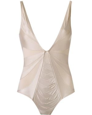 Amir Slama Panelled Swimsuit - ナチュラル