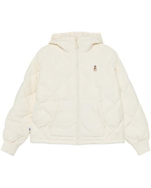 Chocoolate Quilted Hooded Puffer Jacket - White