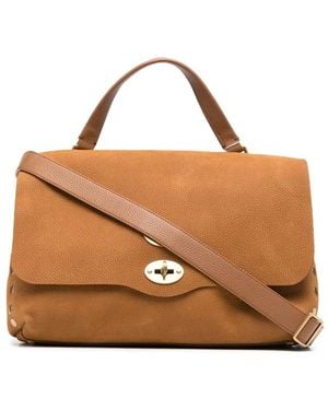 Zanellato Twist-Lock Calf Leather Tote Bag - Brown