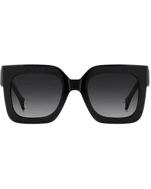 Carolina Herrera Logo-Plaque Square-Frame Sunglasses - Black