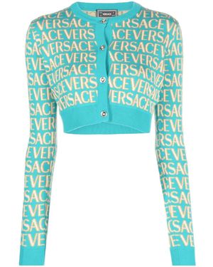 Versace ヴェルサーチェ オールオーバー カーディガン - ブルー