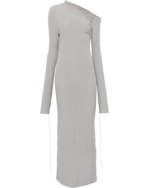 Andrea Ya'aqov Kleid Mit Asymmetrischem Ausschnitt - Grau