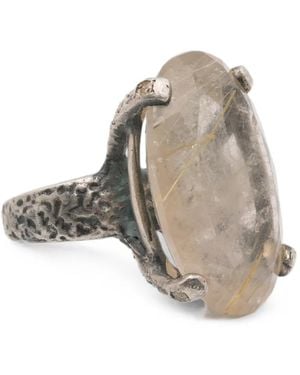 KUNDO Anello Amos Con Quarzo - Metallizzato
