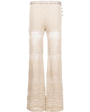 Rabanne High-Waisted Knitted Pants - Natural