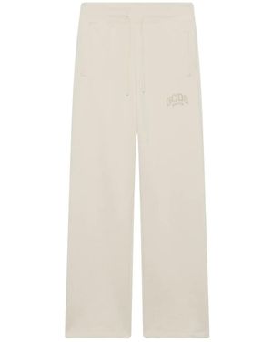 Gcds Logo-Print Track Trousers - Natural