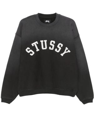 Stussy Logo-Print Cotton Sweatshirt - Black