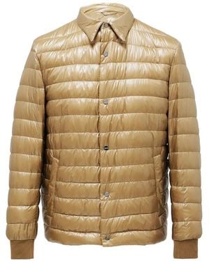 Herno Quilted-Detail Zip-Up Jacket - Metallic