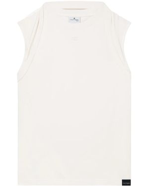 Courreges Draped-Detail Cotton Tank Top - White