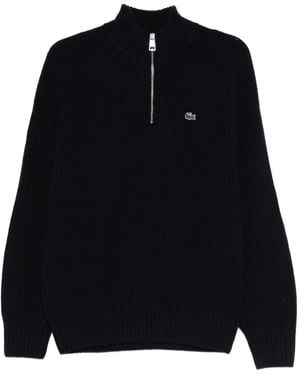 Lacoste Zip Appliqué Knitwear - Black
