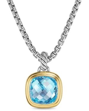 David Yurman Albion トパーズ ペンダント 18kイエローゴールド - ブルー