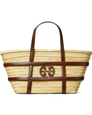 Tory Burch Ella Natural Raffia Winkelen - Metallic