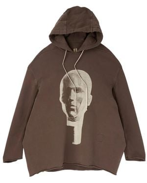 Rick Owens Peter Graphic-Print Hoodie - Brown