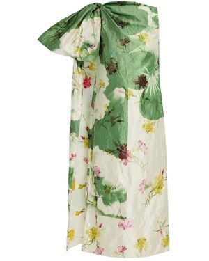 Erdem Robe Drapée À Détail De Nœud - Vert