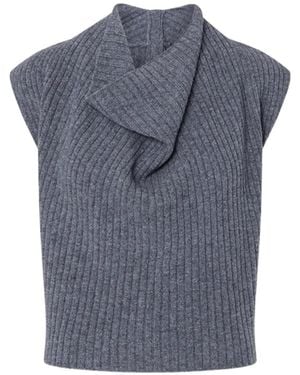 Liu Jo Ribbed Wool Top - Blue