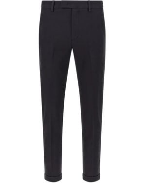 Department 5 Pressed-Pleat Turn-Up Trousers - Blue