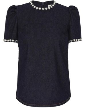 Zimmermann Embellished Denim Top - Blue