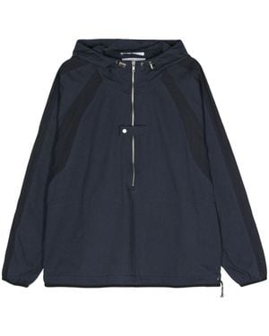 RANRA Twill-Weave Half-Zip Hoodie - Blue