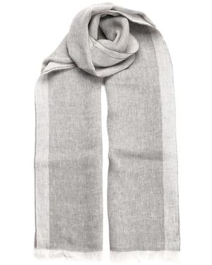 Al Duca d'Aosta Fringed Linen Scarf - Grey