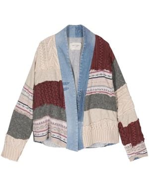 Greg Lauren Vest Met Patchwork En Denim Afwerking - Blauw