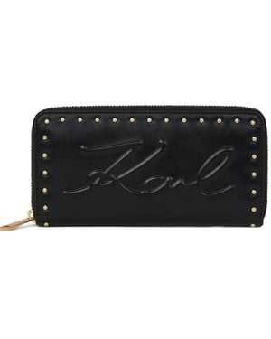 Karl Lagerfeld Cartera K/Ville grande con apliques - Negro