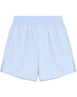 Ami Paris Ami De Coeur Embroidered Shorts - Blue