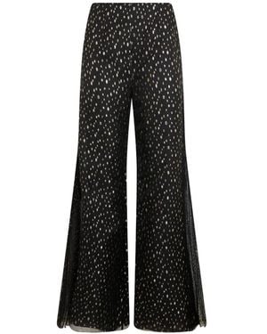 Alberta Ferretti Polka-Dot Pleated Palazzo Trousers - Black