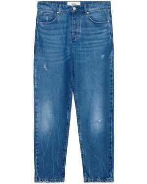 Ami Paris Mid-rise Tapered Jeans - Men's - Cotton - Blue