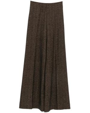 Harris Wharf London Herringbone Elasticated-Waist Trousers - Brown