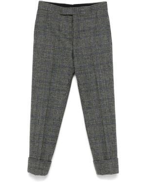 Thom Browne Prince Of Wales-Pattern Tweed Trousers - Grey