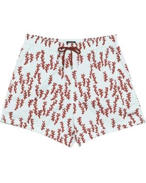 ZEGNA Printed Drawstring Swim Shorts - White