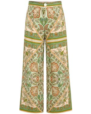 Molly Bracken High Waist Trousers - Green