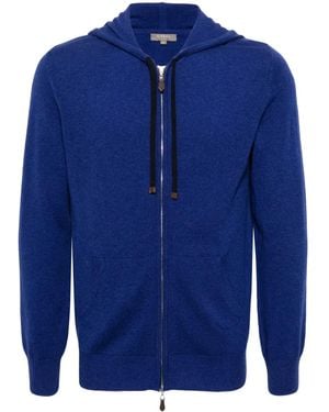 N.Peal Cashmere Ladbroke Zip-Up Hoodie - Blue