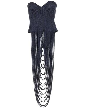 Bless Talara Fringe-Detail Top - Blue