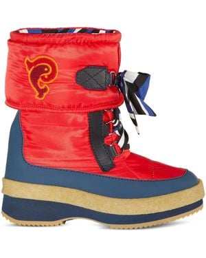 Emilio Pucci Iride Ribbon-Bow Snow Boots - Red