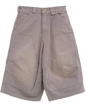 Willy Chavarria Logo-Embroidered Shorts - Grey