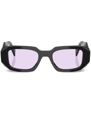 Prada Symbole Rectangle-Frame Sunglasses - Black