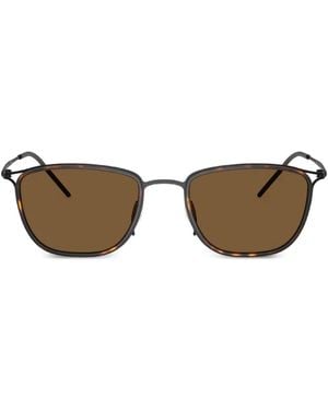 Giorgio Armani Tortoiseshell-Effect Rectangle-Frame Sunglasses - Brown