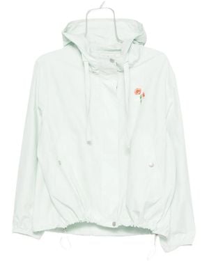 KENZO Floral-Print Hooded Jacket - White