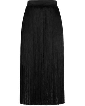 Dolce & Gabbana Long Fringed Skirt - Black