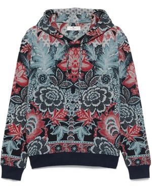 Etro Floral-Print Hoodie - Grey