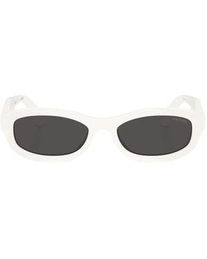 Prada Geometric-Frame Sunglasses - White