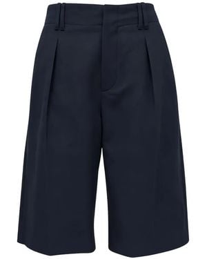 Brunello Cucinelli Pleated Knee-Length Shorts - Blue
