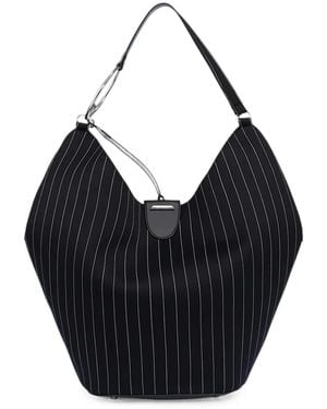 Dondup Large Pinstripe Tote Bag - Black