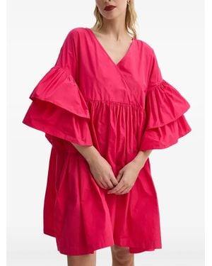 MMC Studio Vestido Corto Con Volantes - Rojo