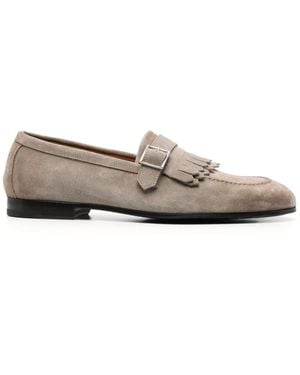 Doucal's Fringe-Detail Suede Loafers - Grey