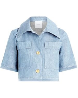Patou Short-Sleeves Cropped Jacket - Blue