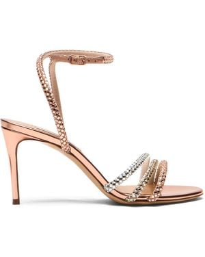 Casadei Julia Andromedea Embellished Ankle Strap Sandals - White