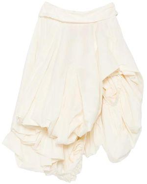 Magda Butrym Balloon-Hem Draped Midi Skirt - White