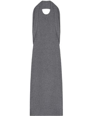 Courreges Over The Shoulder Draped Midi Dress - Grey
